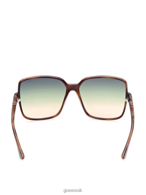 GUESS Women Oversized Square Logo Sunglasses 53P Tort Accessory V28V63752