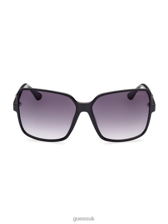GUESS Women Oversized Square Logo Sunglasses Silver Accessory V28V63757