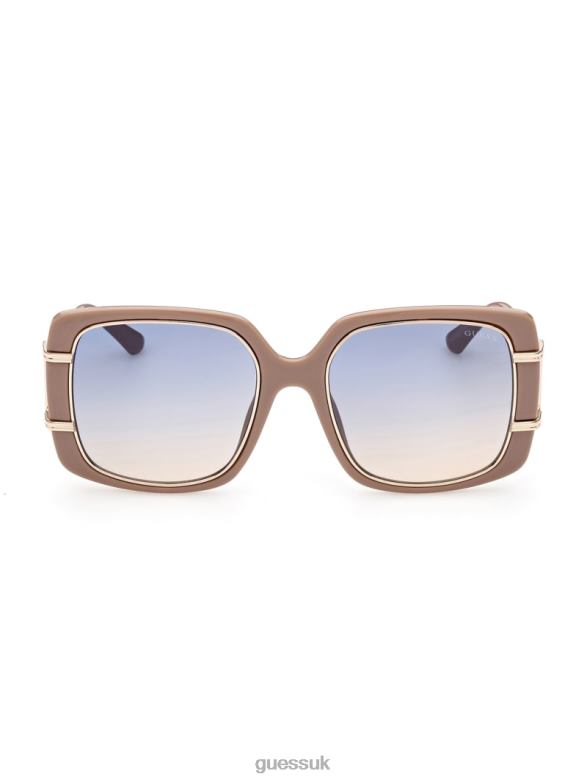 GUESS Women Oversized Square Sunglasses Nude Accessory V28V63764