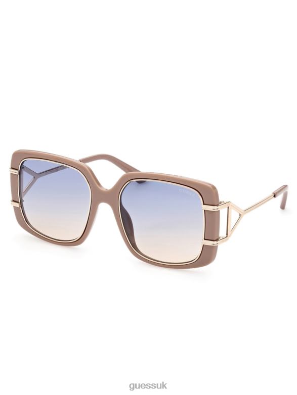 GUESS Women Oversized Square Sunglasses Nude Accessory V28V63764