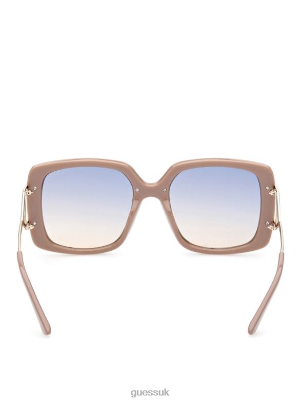 GUESS Women Oversized Square Sunglasses Nude Accessory V28V63764