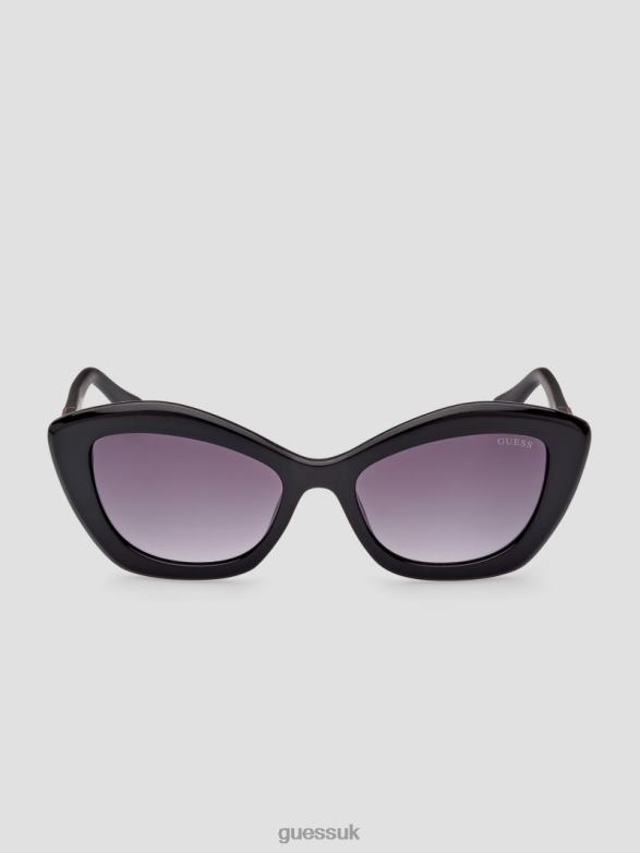 GUESS Women Plastic Cat-Eye Sunglasses Silver Accessory V28V63676