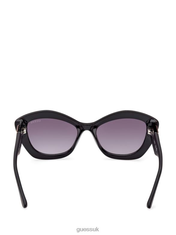 GUESS Women Plastic Cat-Eye Sunglasses Silver Accessory V28V63676
