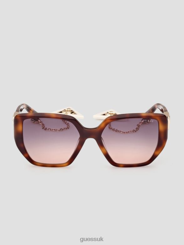 GUESS Women Plastic Cat-Eye Sunglasses Tort Accessory V28V63666