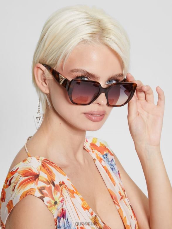 GUESS Women Plastic Cat-Eye Sunglasses Tort Accessory V28V63666