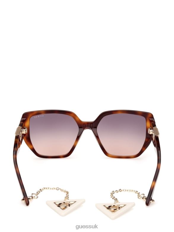GUESS Women Plastic Cat-Eye Sunglasses Tort Accessory V28V63666
