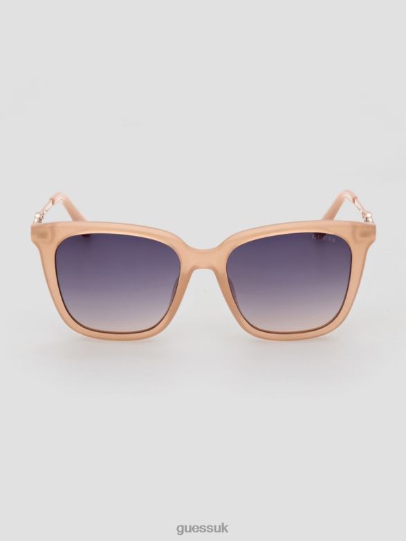 GUESS Women Plastic Square G Sunglasses Blush Accessory V28V63650
