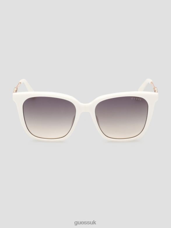 GUESS Women Plastic Square G Sunglasses White Accessory V28V63660