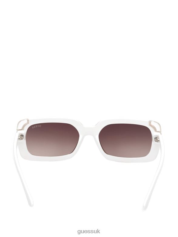 GUESS Women Square Logo Sunglasses White Accessory V28V63685