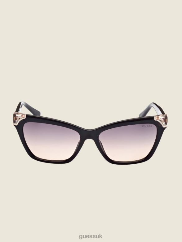 GUESS Women Tortoise Plastic Square Sunglasses Silver Accessory V28V63720