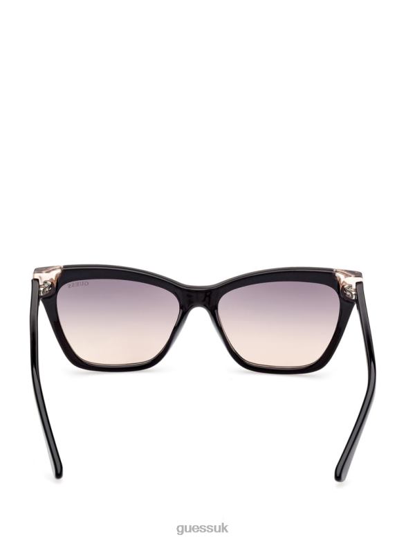 GUESS Women Tortoise Plastic Square Sunglasses Silver Accessory V28V63720