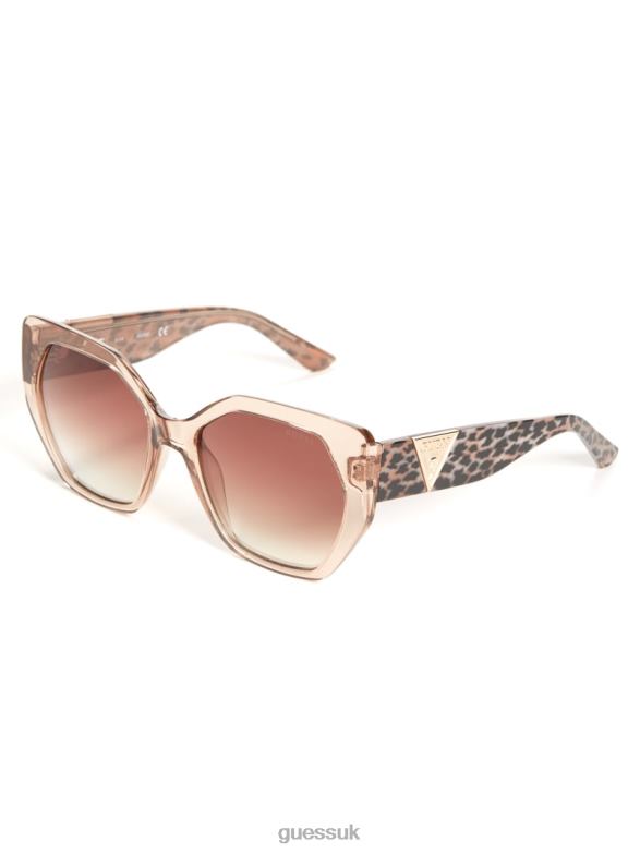 GUESS Women Triangle Geometric Sunglasses Nude Accessory V28V63730