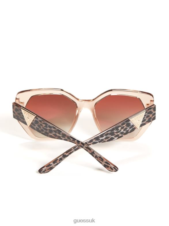 GUESS Women Triangle Geometric Sunglasses Nude Accessory V28V63730