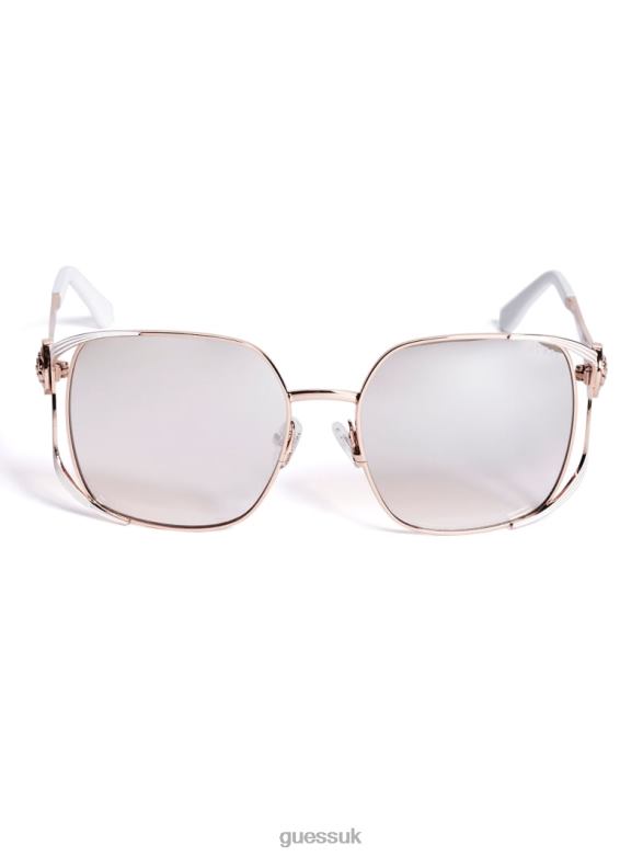 GUESS Women Vera Square Metal Sunglasses Blush Accessory V28V63707