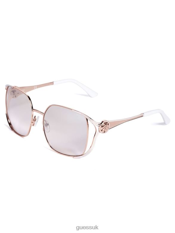 GUESS Women Vera Square Metal Sunglasses Blush Accessory V28V63707