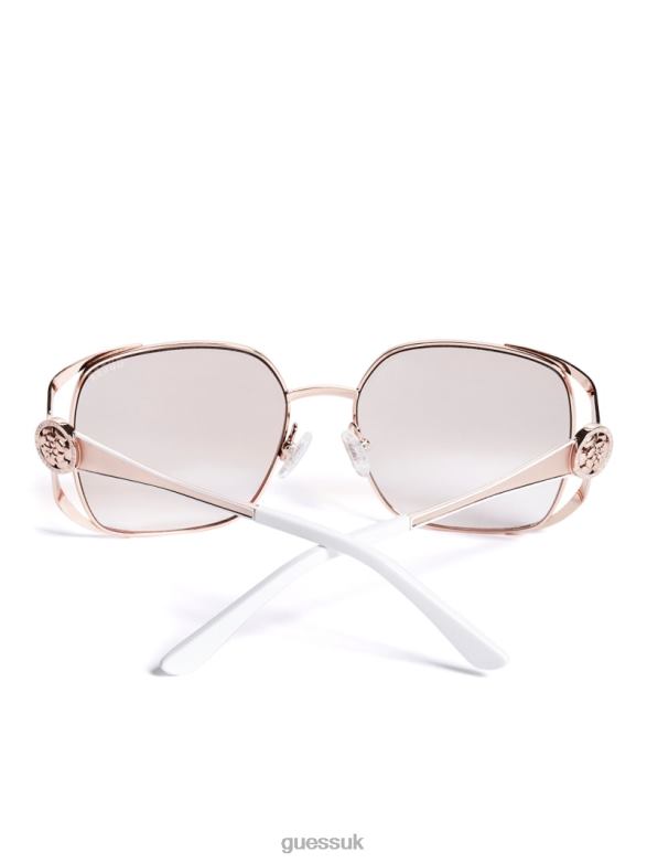 GUESS Women Vera Square Metal Sunglasses Blush Accessory V28V63707
