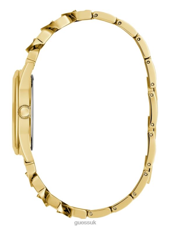 GUESS Women Crystal Curb Chain Analog Watch Gold Accessory V28V63638