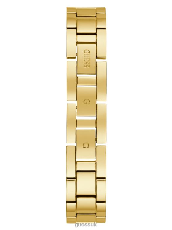 GUESS Women Crystal Curb Chain Analog Watch Gold Accessory V28V63638