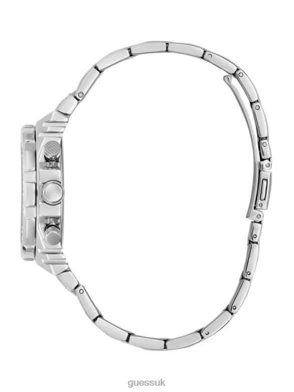 GUESS Women Crystal Cut-Through Multifunction Watch Silver Accessory V28V63560