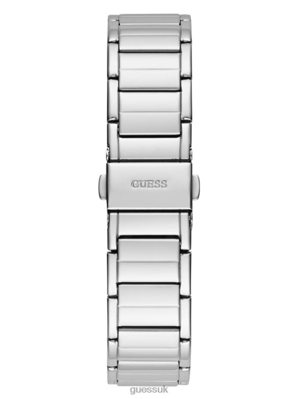 GUESS Women Crystal Cut-Through Multifunction Watch Silver Accessory V28V63560