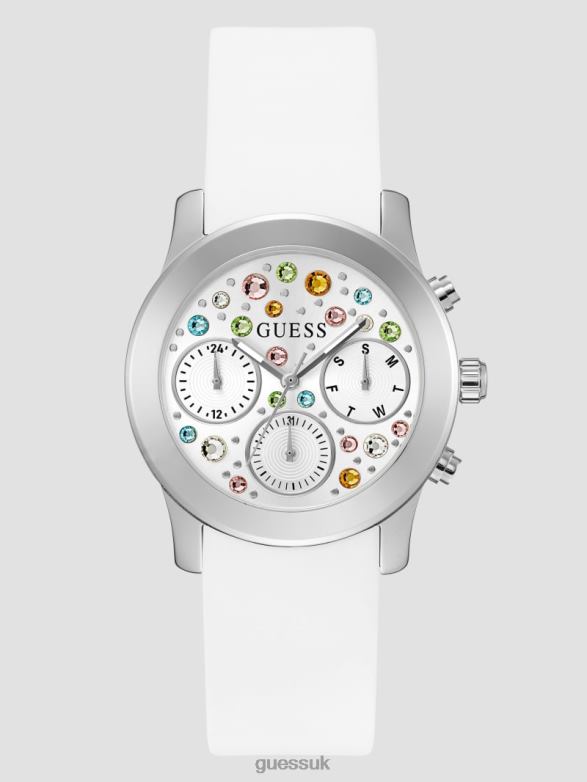 GUESS Women Crystal Multifunction Watch White Multi Accessory V28V63613