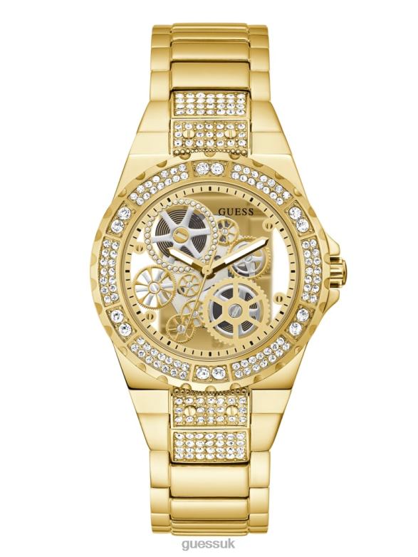 GUESS Women Exposed Dial Analog Watch Gold Accessory V28V63593