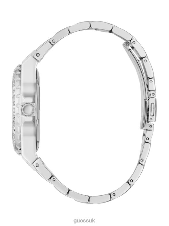GUESS Women Exposed Dial Analog Watch Silver Accessory V28V63569