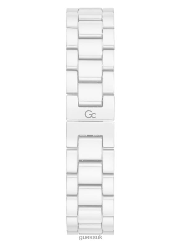 GUESS Women Gc Mother-of-Pearl and Ceramic Analog Watch Rose Gold Accessory V28V63633