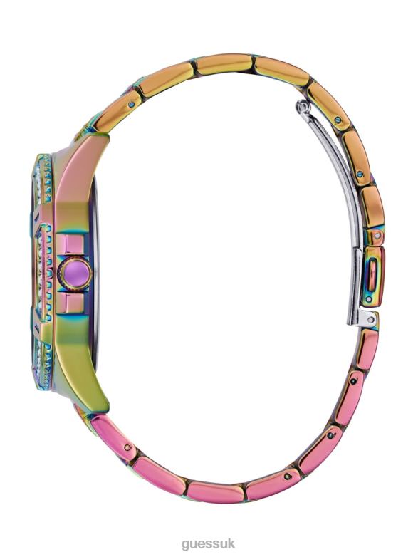 GUESS Women Iridescent Crystal Multifunction Watch Multi Accessory V28V63539