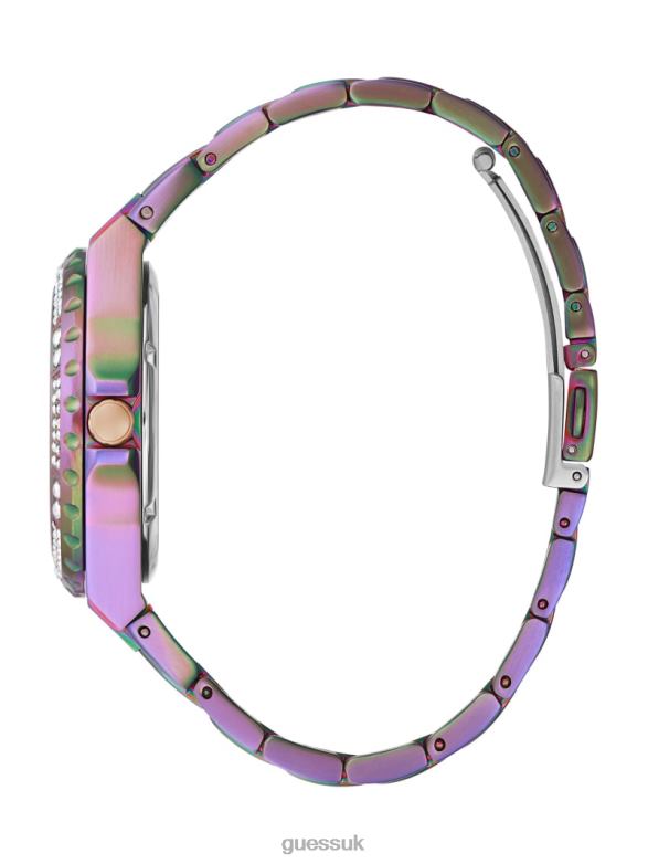GUESS Women Iridescent Glitz Multifunction Watch Rose Gold Accessory V28V63584