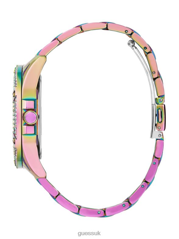 GUESS Women Iridescent Rhinestone Cut-Through Watch Wine Accessory V28V63547
