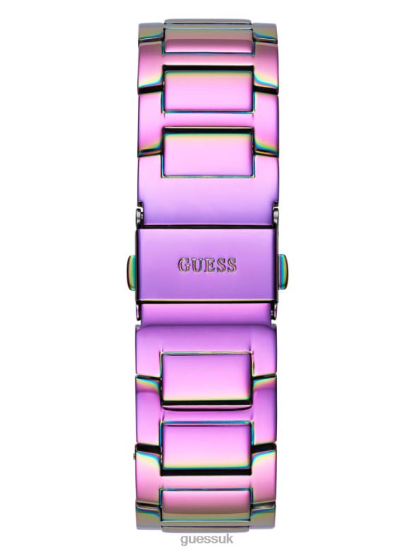 GUESS Women Iridescent Rhinestone Cut-Through Watch Wine Accessory V28V63547