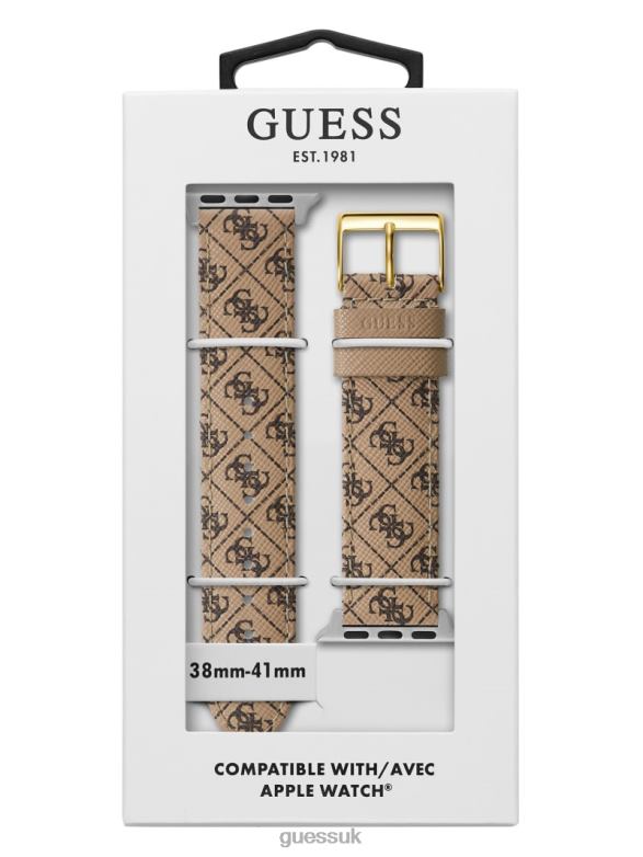 GUESS Women Logo Leather 38-40 mm Band for Apple Watch Brown Accessory V28V63591