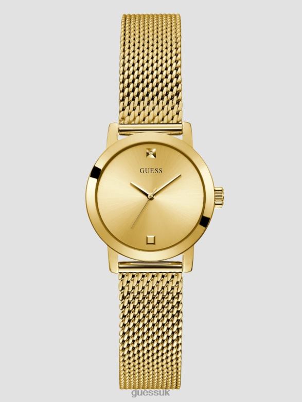 GUESS Women Mesh Diamond Analog Watch Gold Accessory V28V63620