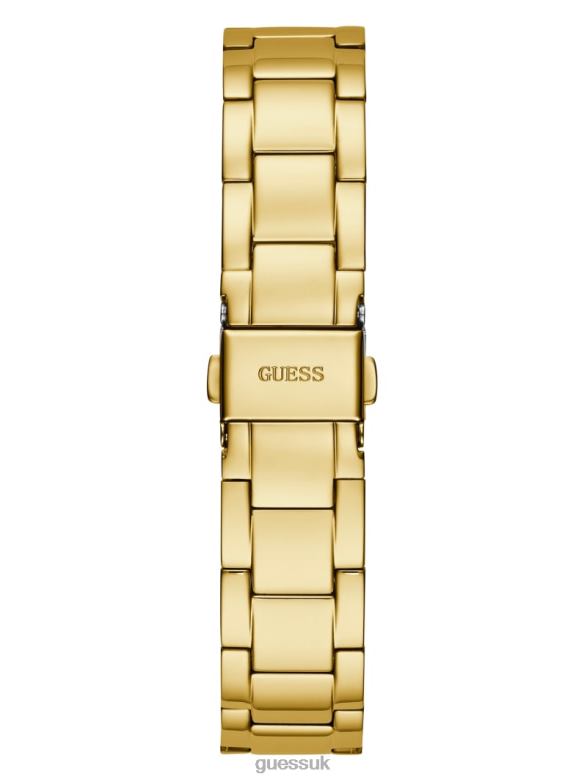 GUESS Women Quattro G Clear Analog Watch Gold Accessory V28V63616