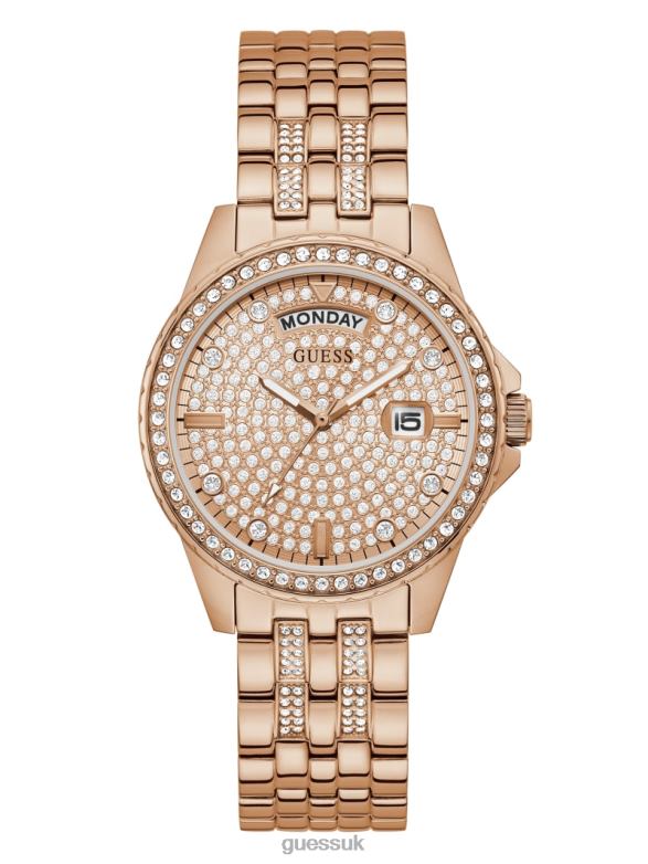 GUESS Women Rhinestone Analog Watch Rose Gold Accessory V28V63623