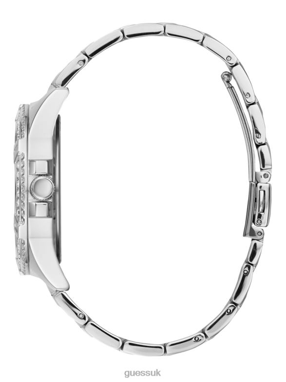 GUESS Women Rhinestone Multifunction Watch Silver Accessory V28V63544