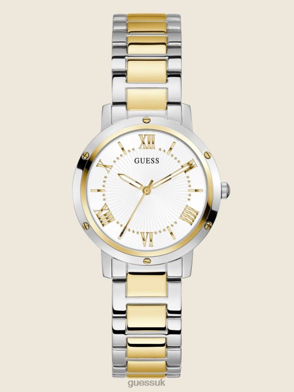 GUESS Women Two-Tone Analog Watch Rose Gold Accessory V28V63565