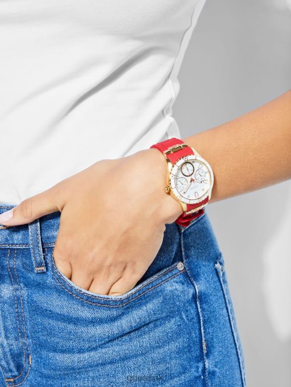 GUESS Women Two-Tone and Red Multifunction Watch Red Accessory V28V63639