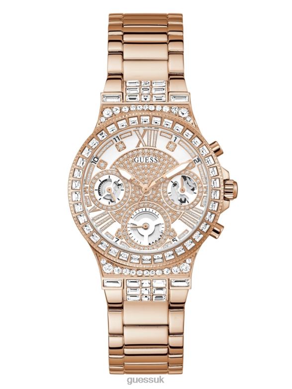 GUESS Women and Rhinestone Multifunction Watch Rose Gold Accessory V28V63631