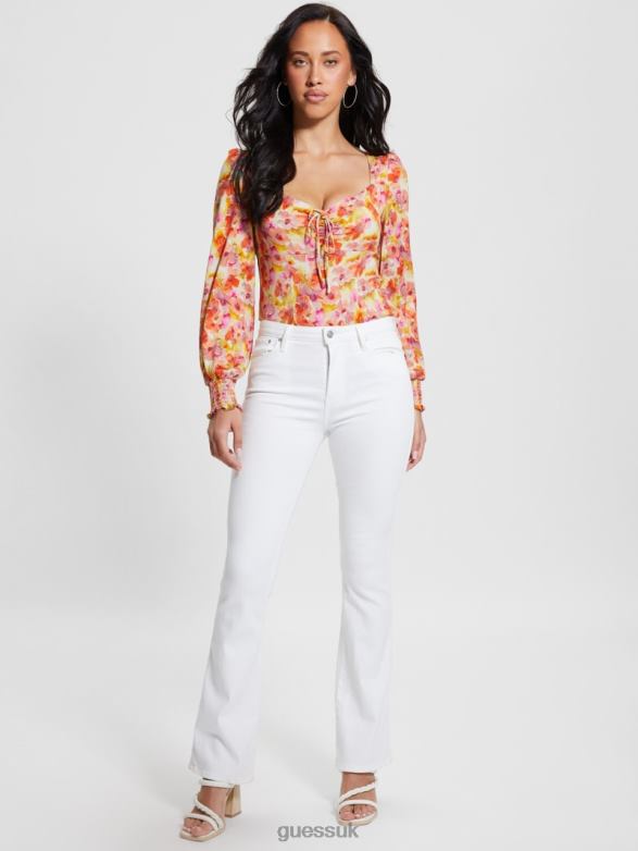 GUESS Women Eco Adelaide Blouse Acquarelle Bloom Apparel V28V61025