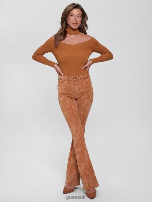 GUESS Women Eco Kamia Cutout Top Amber Honey Apparel V28V61331
