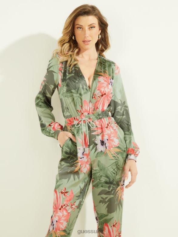 GUESS Women Eco Stefania Bodysuit Hawaiian Floral Print Apparel V28V61564