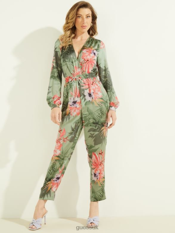 GUESS Women Eco Stefania Bodysuit Hawaiian Floral Print Apparel V28V61564