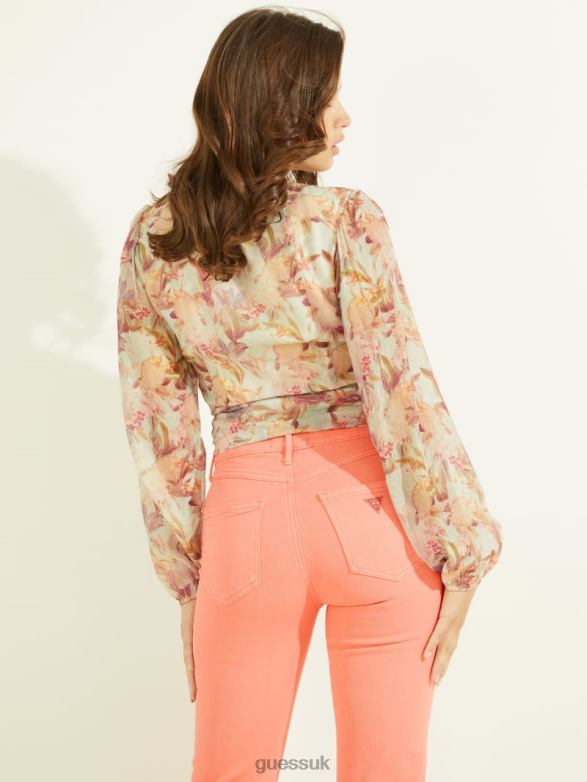 GUESS Women Edwige Top Miraflores Print Apparel V28V61678