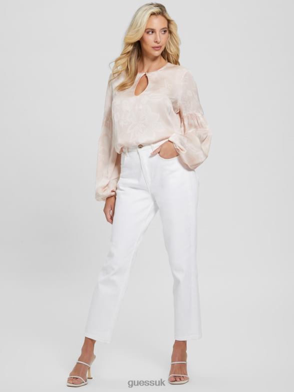 GUESS Women Oceane Blouse Dolly Pink Apparel V28V61540