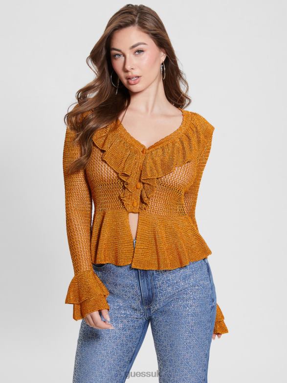GUESS Women Savannah Lurex Cardigan Autumn Bloom Multi Apparel V28V6945