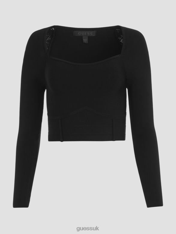 GUESS Women Zaylee Mirage Top Black Apparel V28V61676