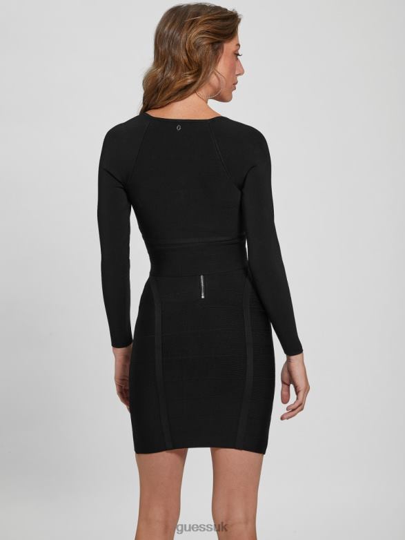 GUESS Women Zaylee Mirage Top Black Apparel V28V61676