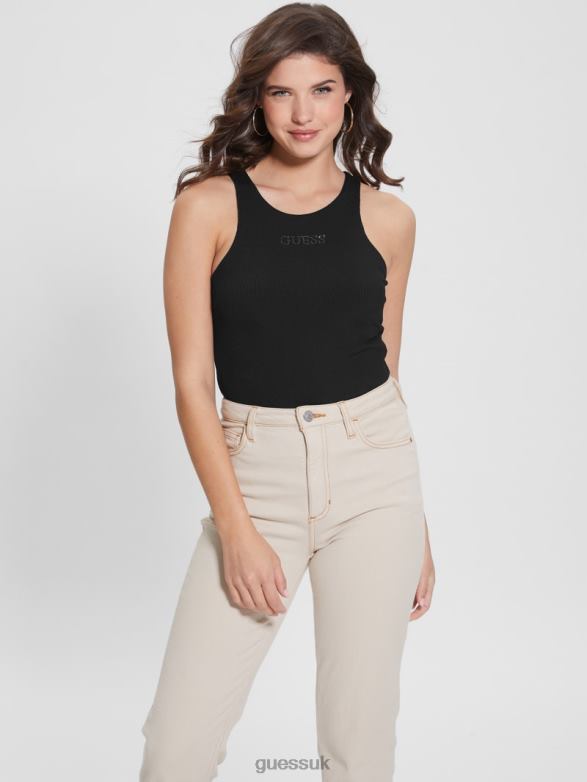 GUESS Women Eco Guendalina Sleeveless Bodysuit Black Apparel V28V61233